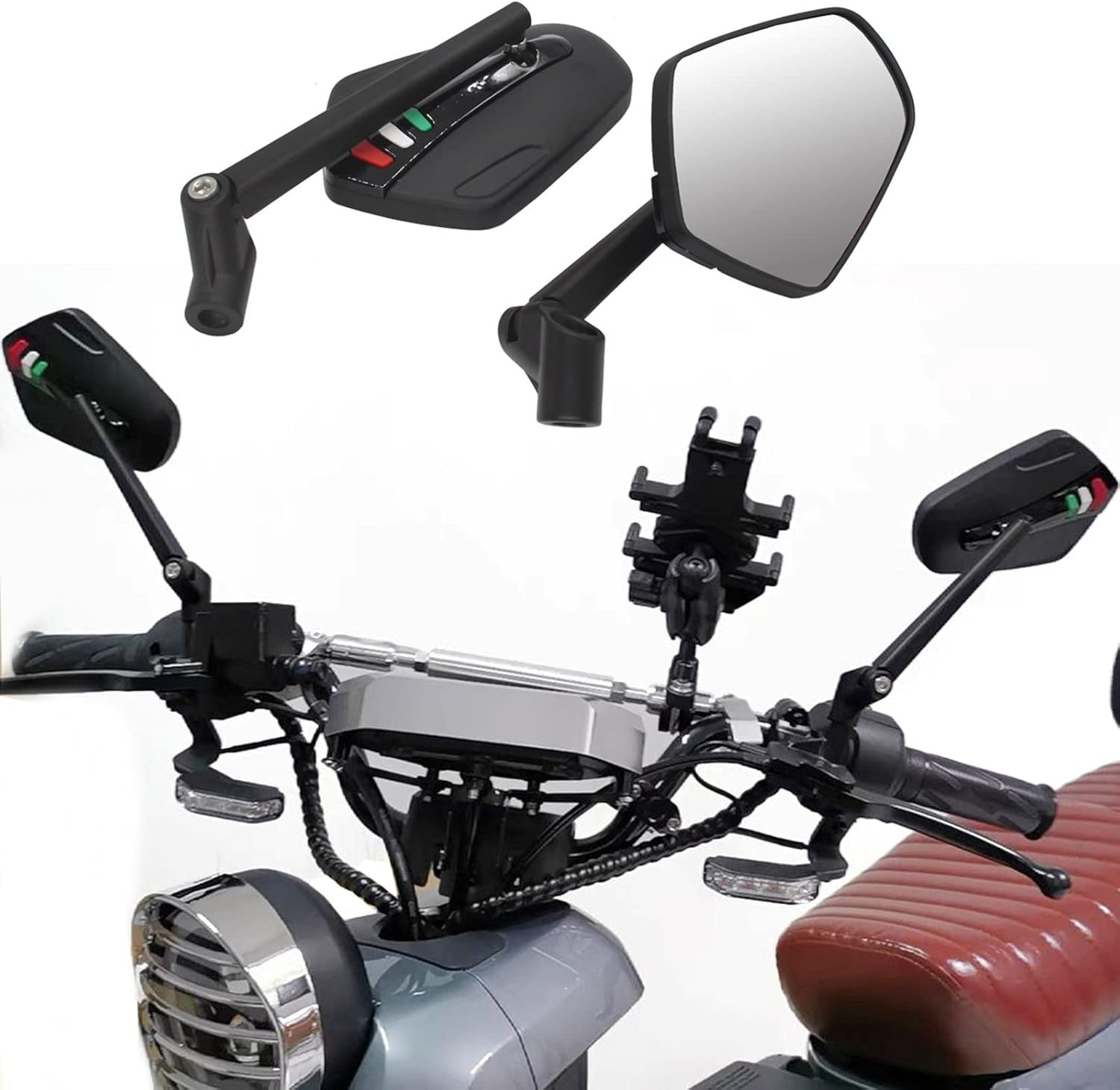 2 Pack End Rear Adjustable Motorcycle Scooters Rear View Side Reflector Sports Car Aluminum Alloy