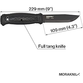 Morakniv Garberg Full Tang Fixed Blade Knife with Carbon Steel Blade, 4.3-Inch, MOLLE Multi Mount System, Black