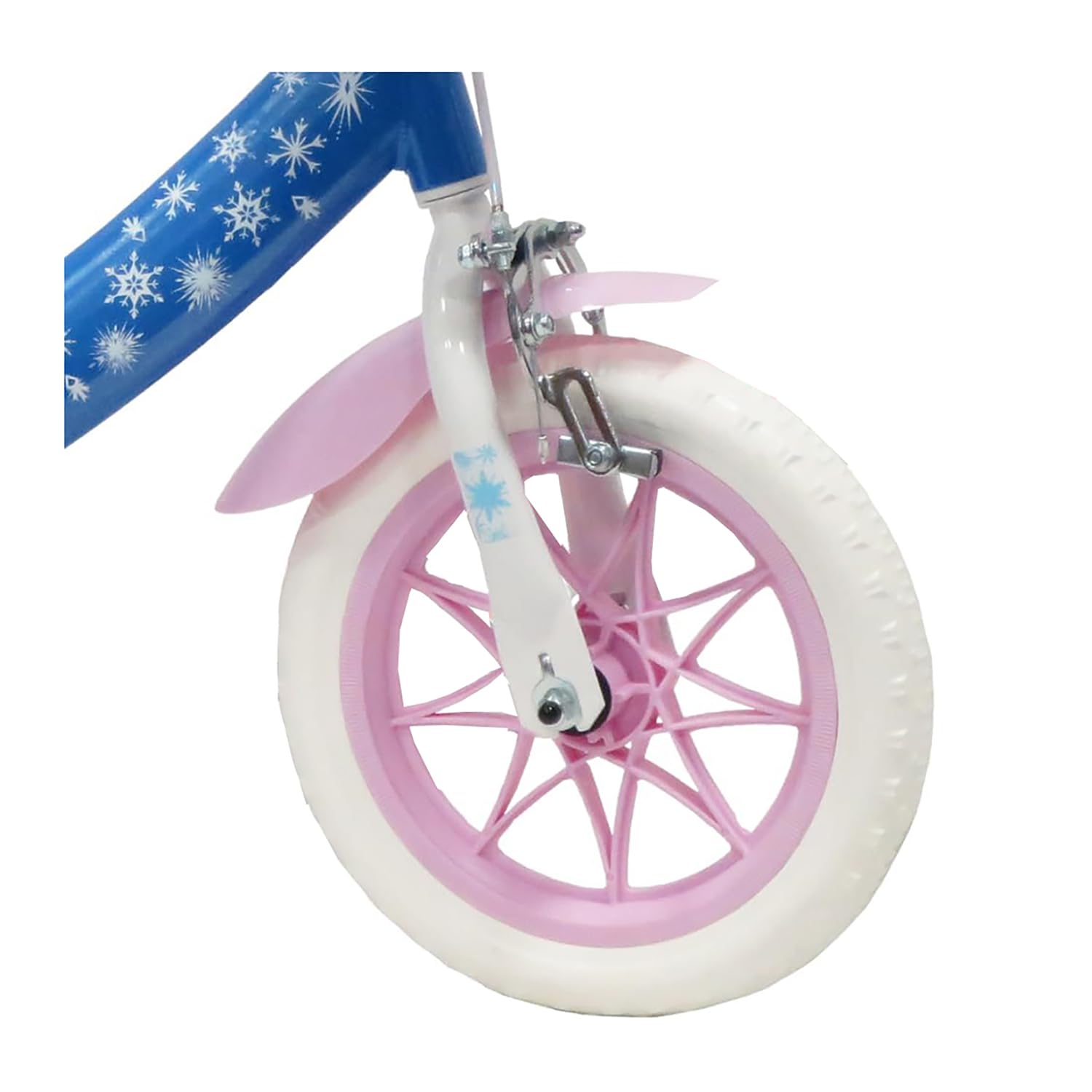 OPEN.AIR Bicicletta Frozen per Bambini, 12 Pollici, Telaio Blu con Decorazioni a Fiocchi di Neve, 2-4 Anni