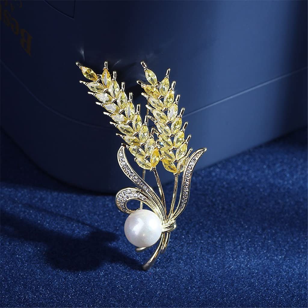 Spilla con Perle di Temperamento, Corsage di Grano, Accessori per Giacche da Abito, Spilla con Zirconi, Decorazione da Donna,