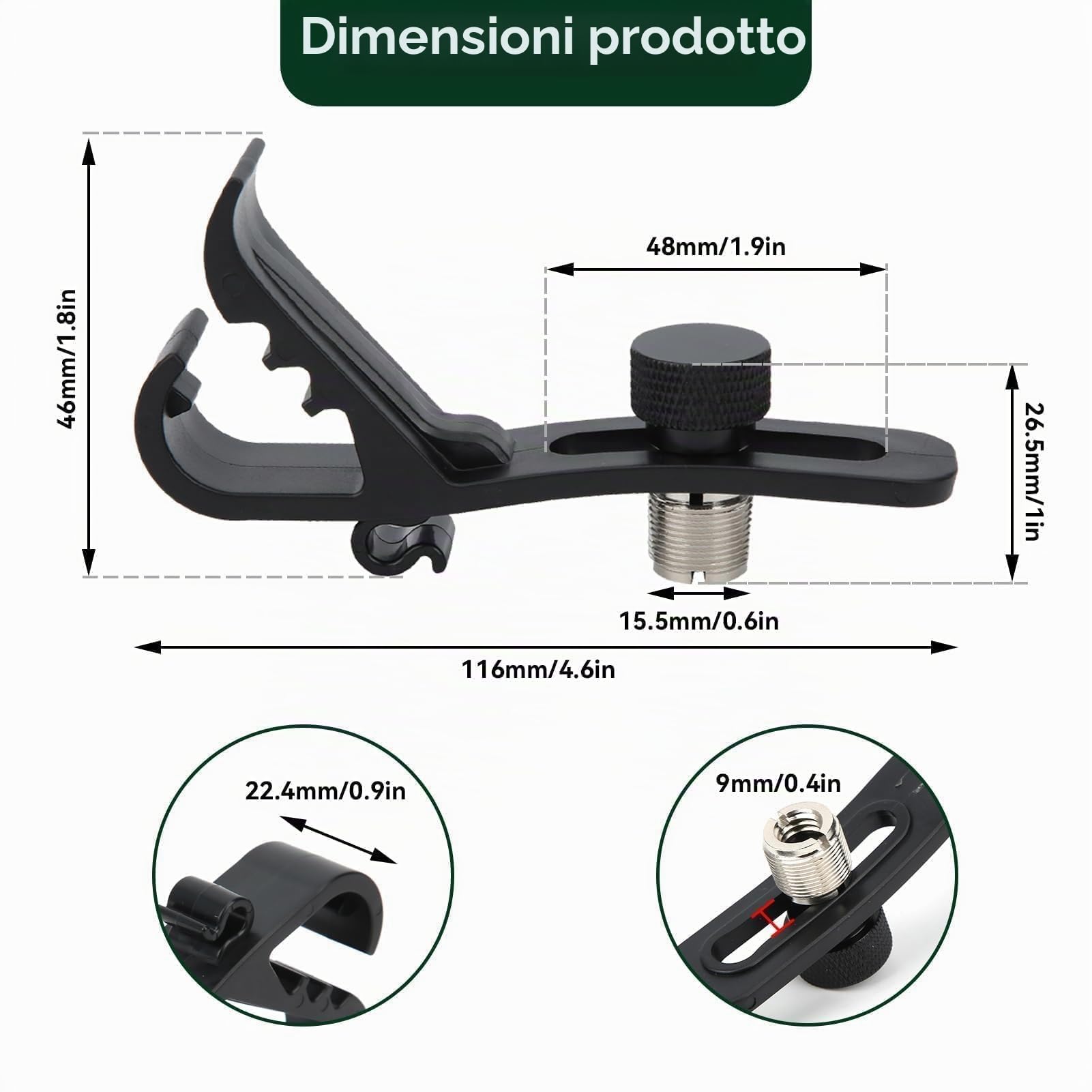 Drum Microphone Clip, 4Pcs Clip per Batteria per Microfono a Tamburo Morsetti Supporto per Tamburo per Microfono Antiurto Accessori per Microfoni per Bordo Tamburo