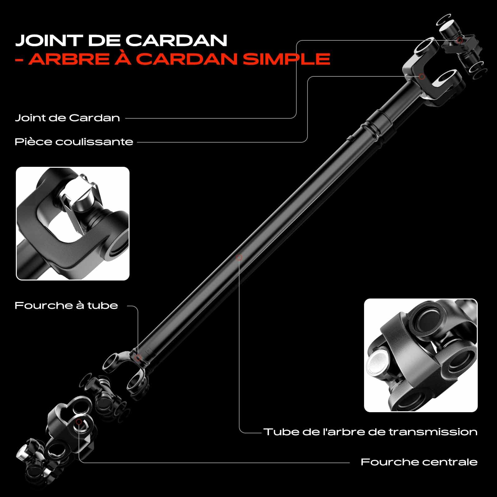 Frankberg Arbre de Cardan Arrière Compatible avec Sorento I JC 2.5 CRDi 4WD 2.5 CRDi 2002-2011 Remplacer# 49100-3E300