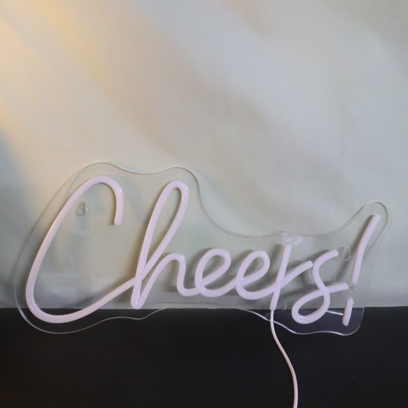Nordstylee LED Cheers Neon Sign Word Light Up Signs for Bedroom Home Game Room Beer Bar Club Pub Hotal Desk Wall Art Decorations Party Light(Warm white)