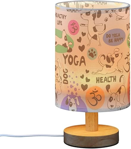 Night Lamp Base Table Lamp Unique Cartoon Cute Dog Doing Yoga Lamp for Desk Living Room