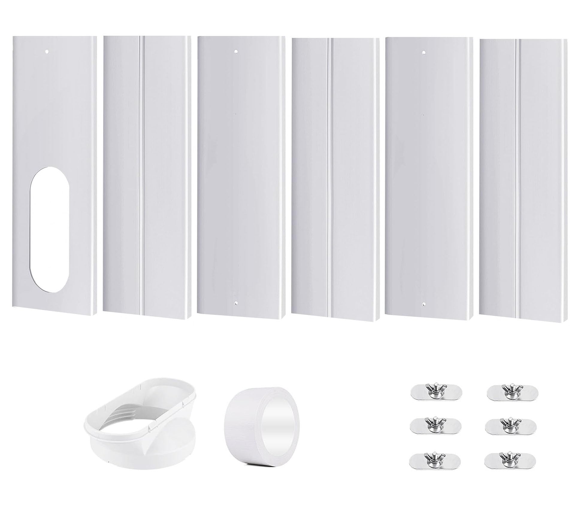 Door Seal Mobile Air Conditioner Kit,6 Plates Sliding Door Seal kit for Portable AC Sliding Door Vent Kit Max Adjustable Length 240cm Suit for 15cm Mobile Air Conditioner Duct Hose Tube