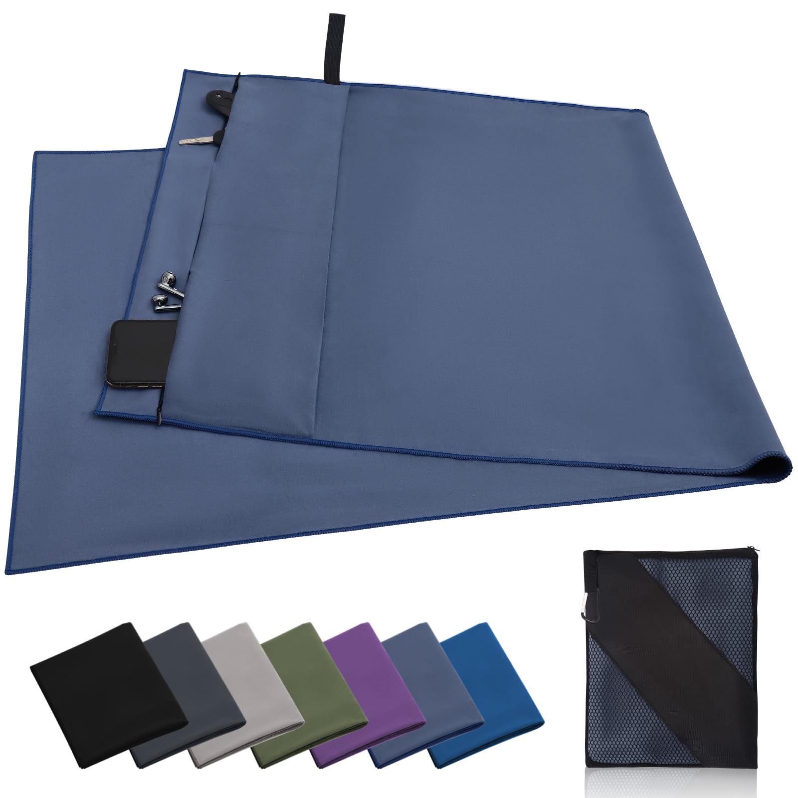 INYEEXUP Fitness Handtuch aus Mikrofaser mit fixierung - Sporthandtuch Fitnessstudio Schnelltrocknend 130 x 50 cm - Gym Handtuch Herren und Damen, Microfaser Handtücher für Sport, Camping