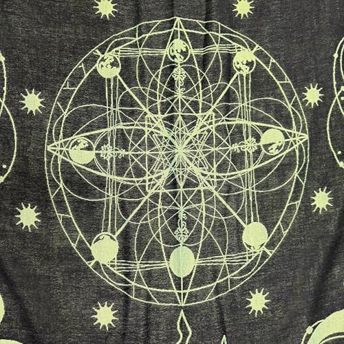 Glow-in-the-Dark Festival Pashmina Sacred Geomery Cosmic Pattern3