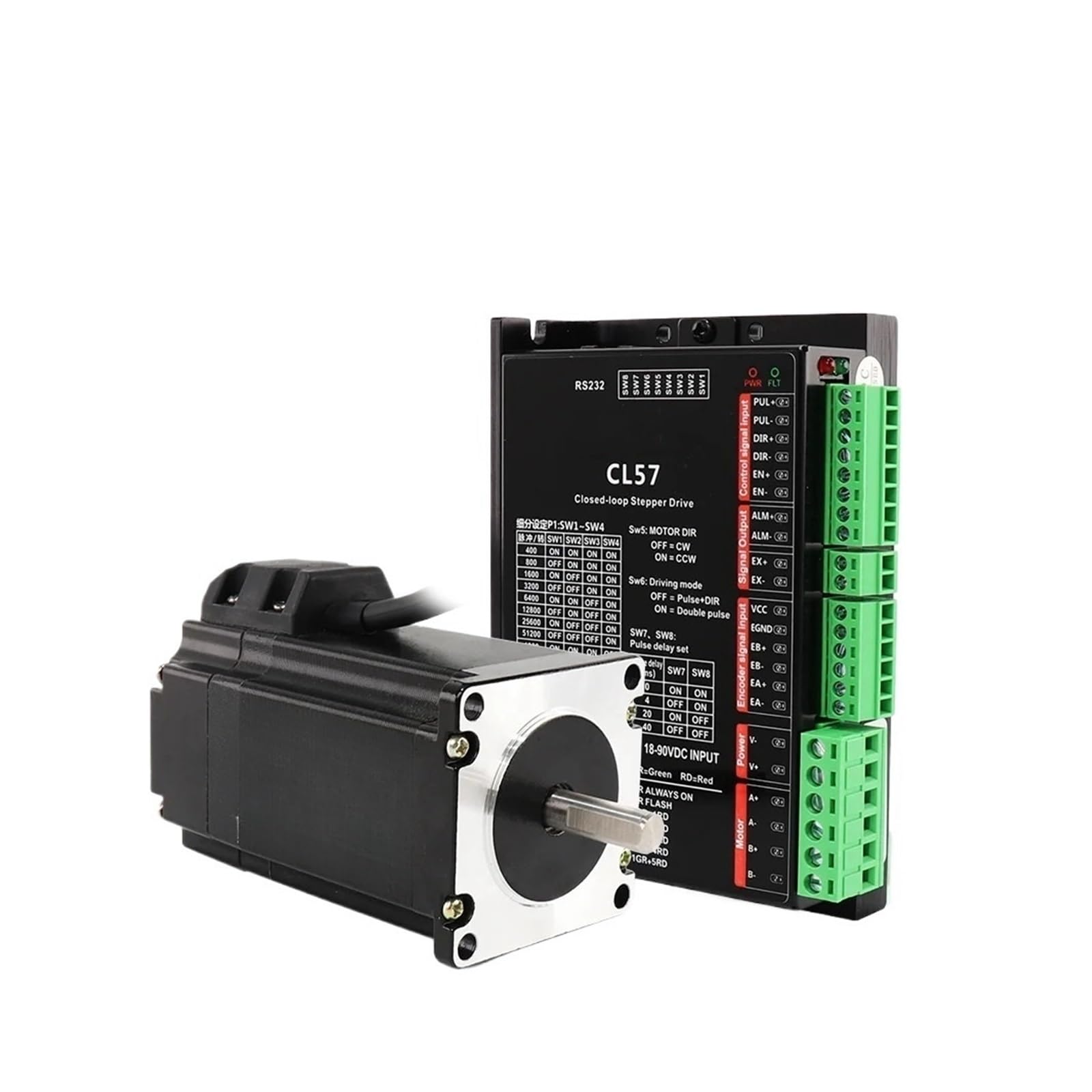 Schritt-Servomotor NEMA 23 4A 2,2 Nm Schrittmotor 57EH76A4001 + CL57 Closed-Loop-Servotreiber CNC-Kit(57EH76-CL57 Sets)