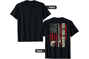 Reel Cool Grandpa Fishing American Flag Patriot Fishing Grandpa Shirt