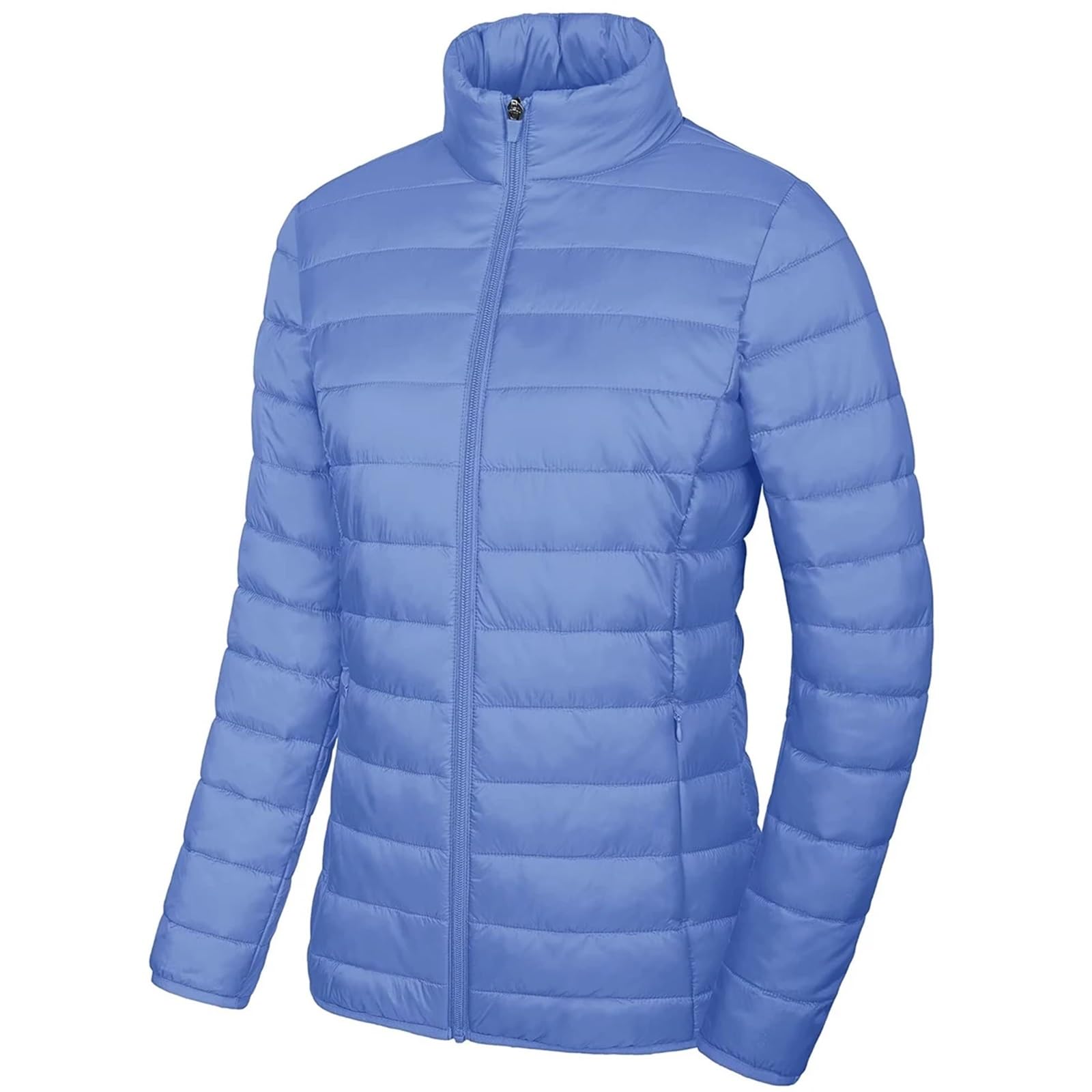 Giacche Leggere Trapuntate Piumini da donna, leggeri, trapuntati, imbottiti, con 3 tasche, cerniera, collo alto, cappotti invernali alternativi Per Attività All'Aperto E Viaggi(Color 7,L)