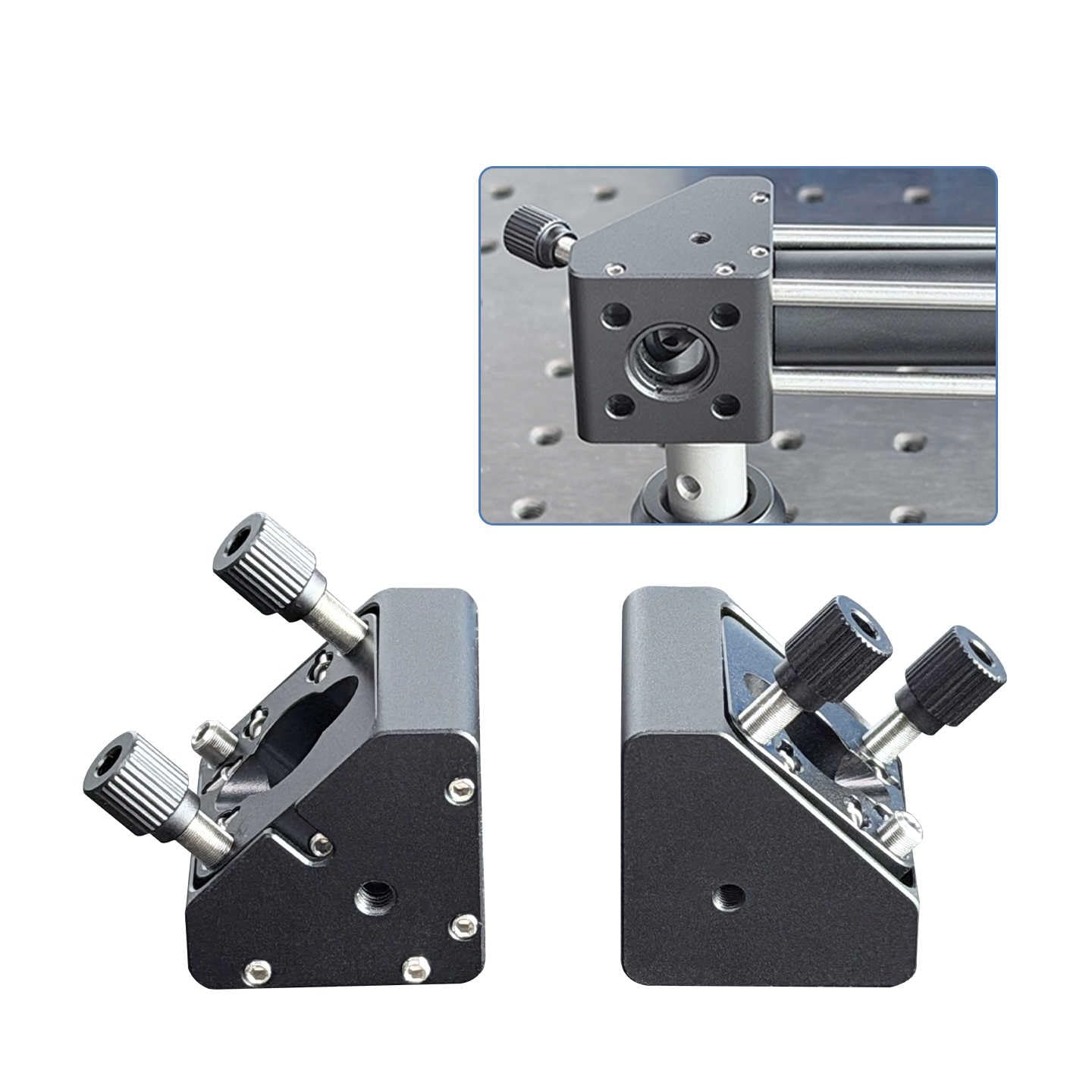 Support de miroir réglable, cadre de conversion de chemin de lumière à angle droit de 16 mm, élément optique en aluminium pour une utilisation en laboratoire, idéal pour les expériences scientifiques