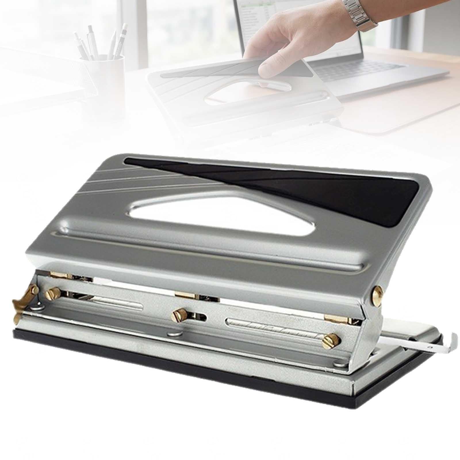 Perforatore a 3 Fori Regolabile in Metallo, Capacità 30 Fogli, Perforatrice Professionale per Ufficio Scuola Archiviazione Documenti