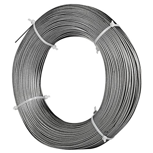 LOVSHARE 3/64” 1000FT Wire Rope T304 Stainless Steel Cable Railing 7X7 ...