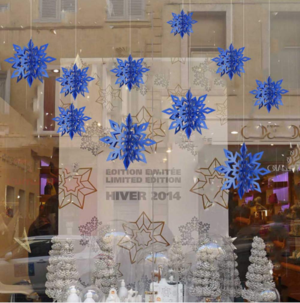 Dadaaa Dark Blue Swirls Snowflake Hanging Sowflakes Decorations,Ceiling Swirls Hanging Swirls For Party Christmas Decoration,6Pcs (Dark Blue)