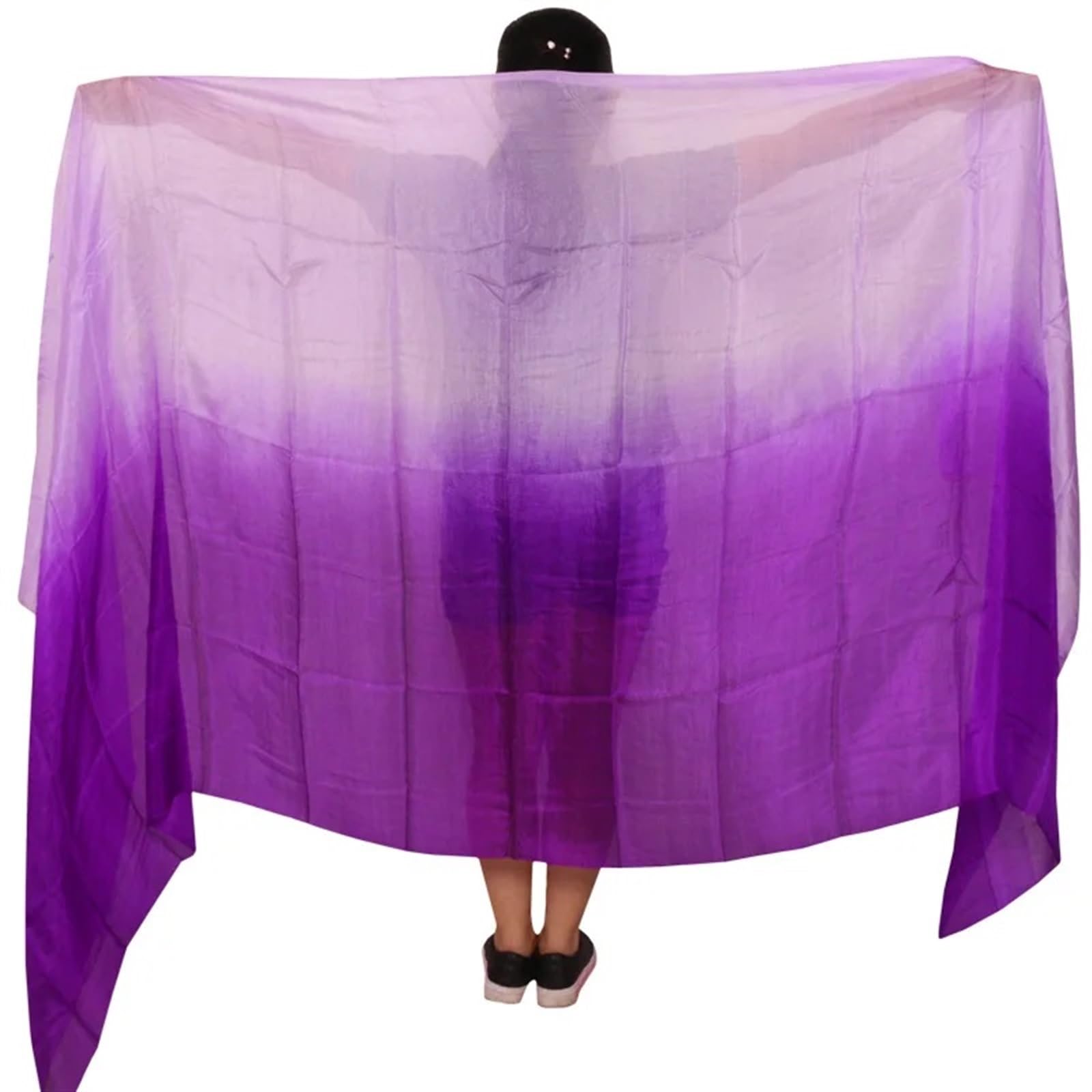 Velo di seta per danza del ventre Velo di danza del ventre in vera seta Accessorio di danza del ventre Sciarpa a mano Scialli Danzatrice del ventre personalizzata Spettacolo teatrale Prop(Light Purple