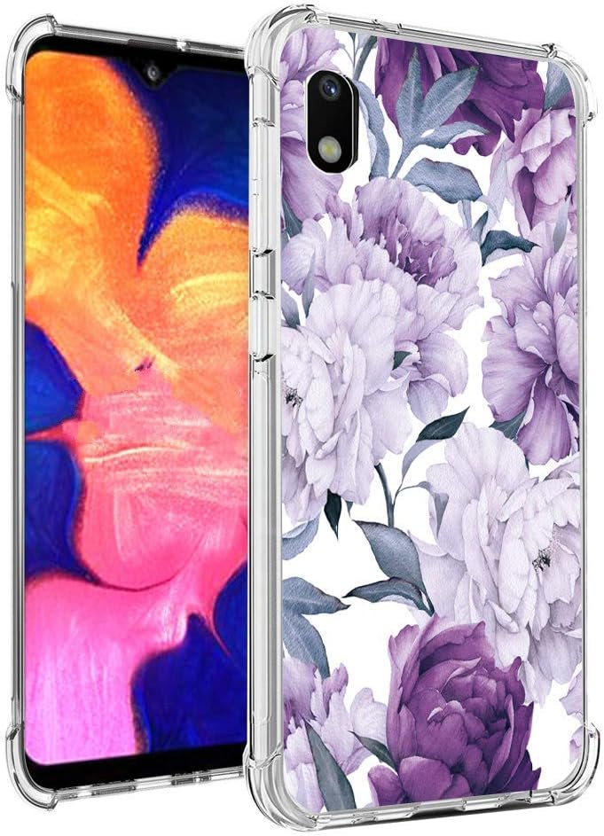for Galaxy A10E Case, Starhemei Galaxy A10E Case for Girls, Shock-Resistant Flexible TPU Gasbag Protection Rubber Soft Silicone Anti Dropping Phone Case Cover for Samsung Galaxy A10E (Begonia)