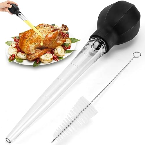 SCHVUBENR Baster grande de pavo con cepillo de limpieza herramienta de desbaste de primera calidad para cocinar fácil de usar y limpiar potente