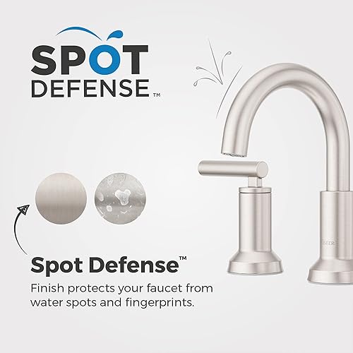 Miniatura 3 de Pfister Capistrano LF049CSOGS - Grifo para lavabo de baño, 8 pulgadas de ancho, 2 asas, 3 agujeros, acabado de níquel cepillado de defensa contra