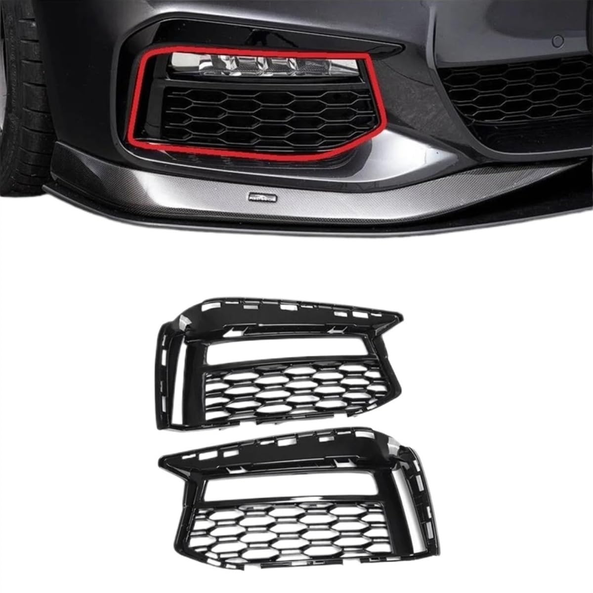 LED Nebelscheinwerfer Für BMW 5er G30/G31 & 6er G32 - E-geprüft, Schwarzer Reflektor