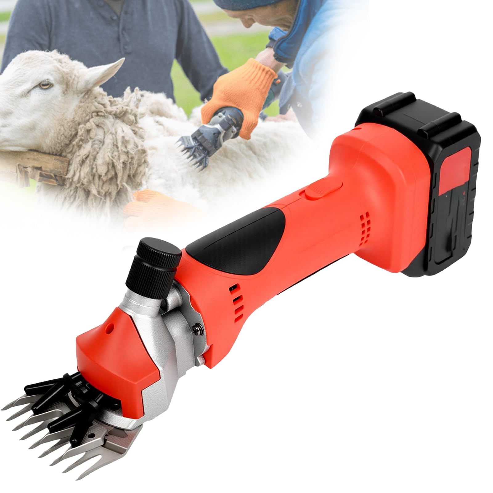 Afeitadora Eléctrica Inalámbrica Profesional Para Ovejas (450 W, Cuchilla De 9/13 Dientes), Con Cepillo De Carbón, Cepillo De Limpieza Y Depósito De Aceite.,9 teeth