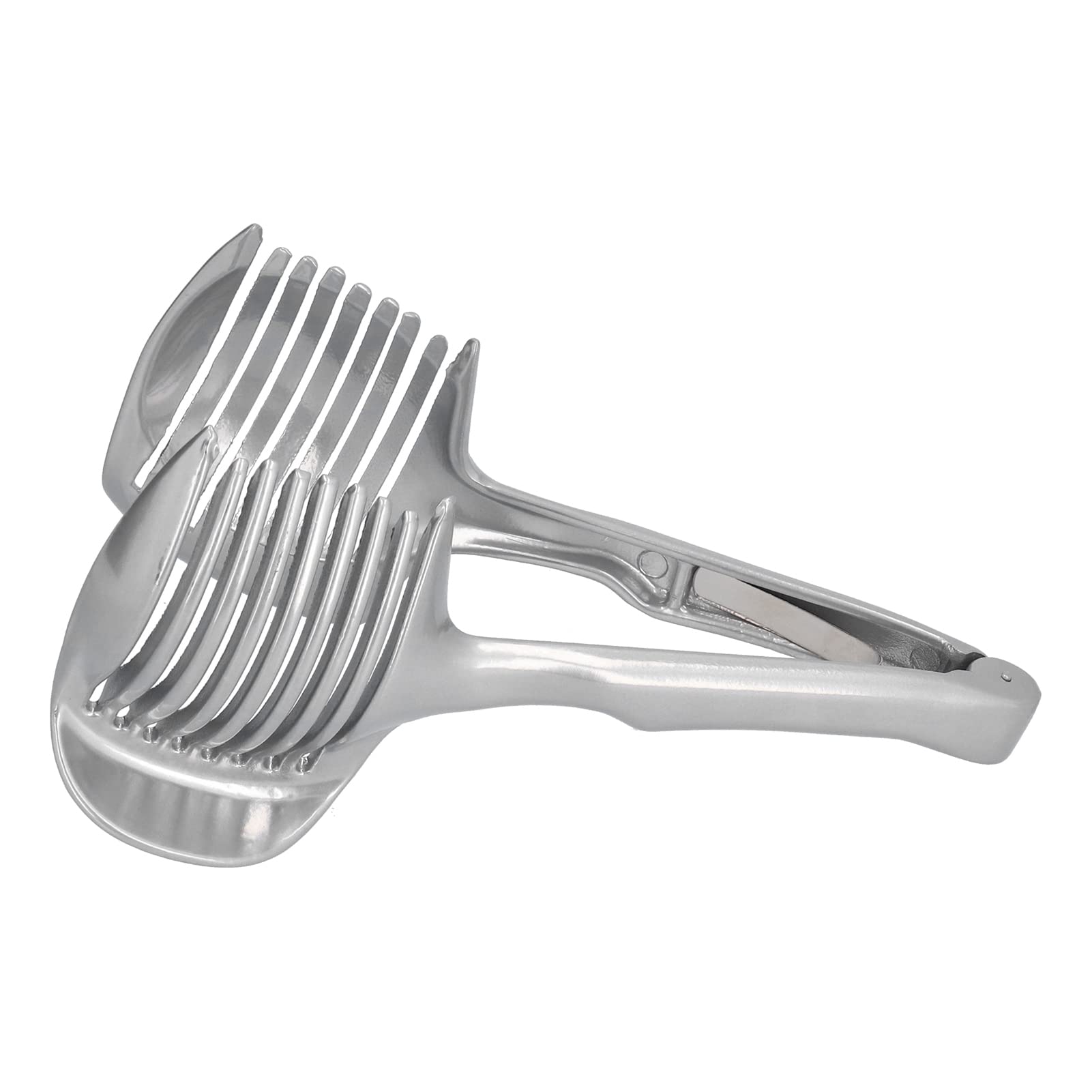 Tomatensnijder Citroensnijder Multifunctionele Handheld Ronde Fruittang Citroen Ei Snijgereedschap Roestvrijstalen Uienhouder Handheld Tomatensnijder Fruitsnijder Keukengadgets Snijhulpmiddel