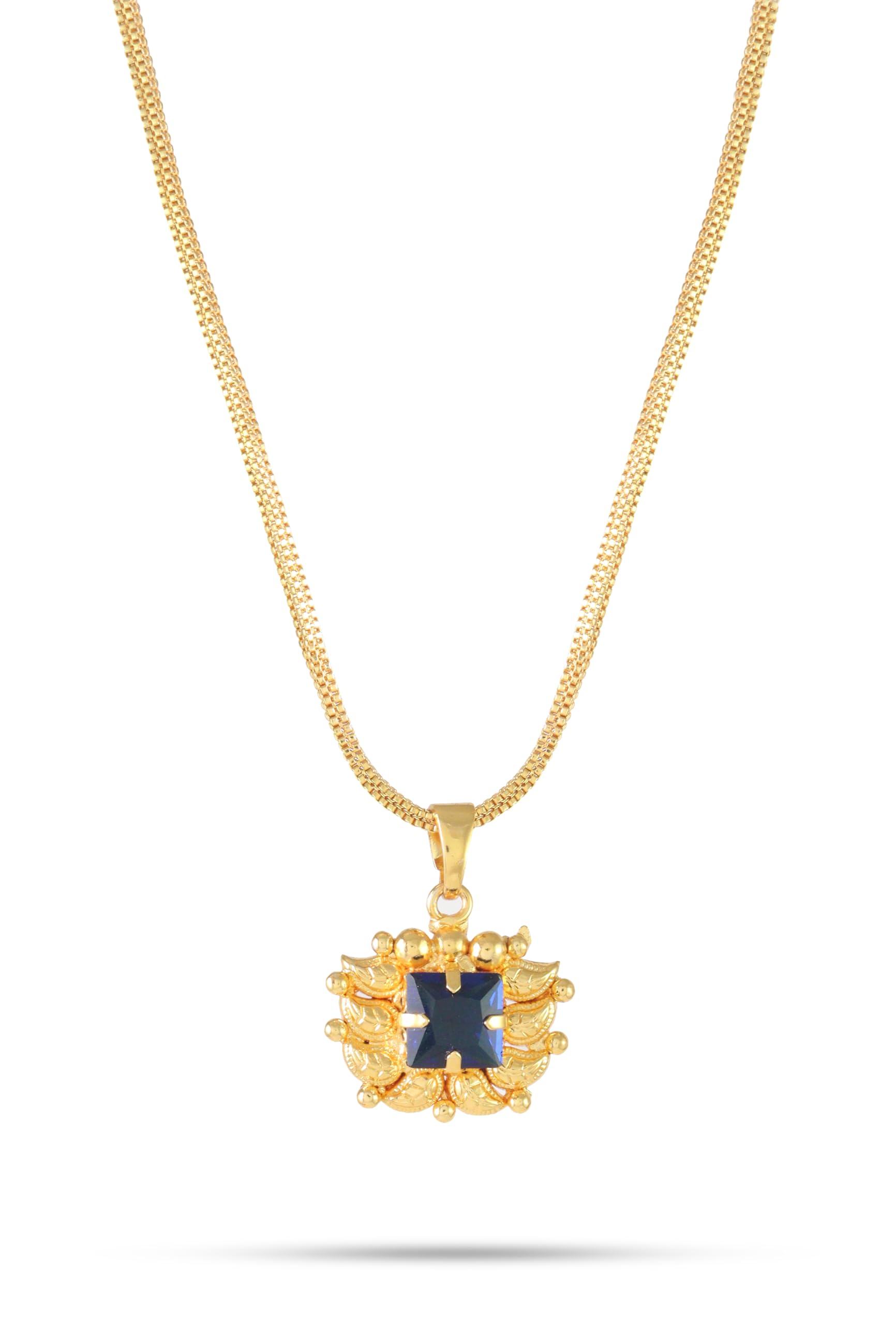 One Gram Micro Gold Plated Handcrafted Short and Small Dollar Pendant Chain for Women & Girls (18 inch)(DC-1098)-image-44