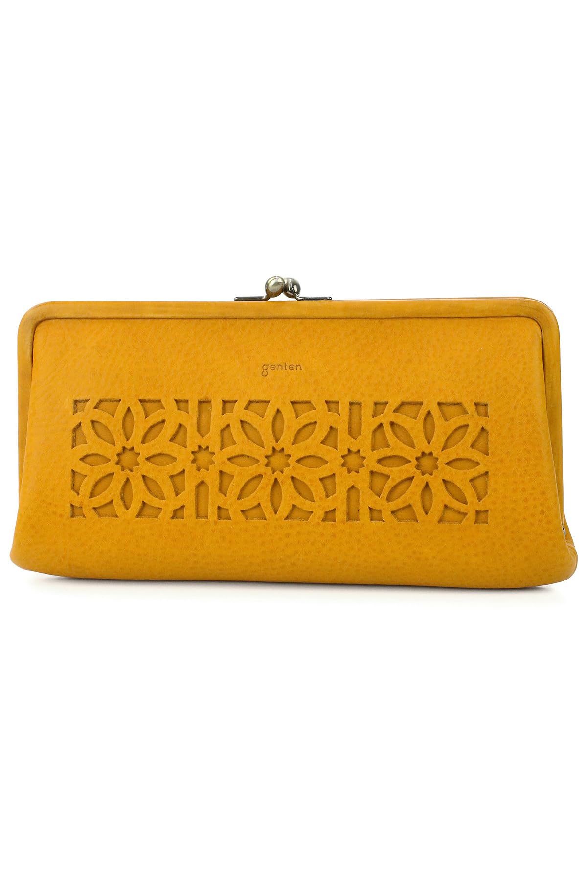 Amazon | [ゲンテン] がま口長財布 本革 レディース イエロー GE-40618