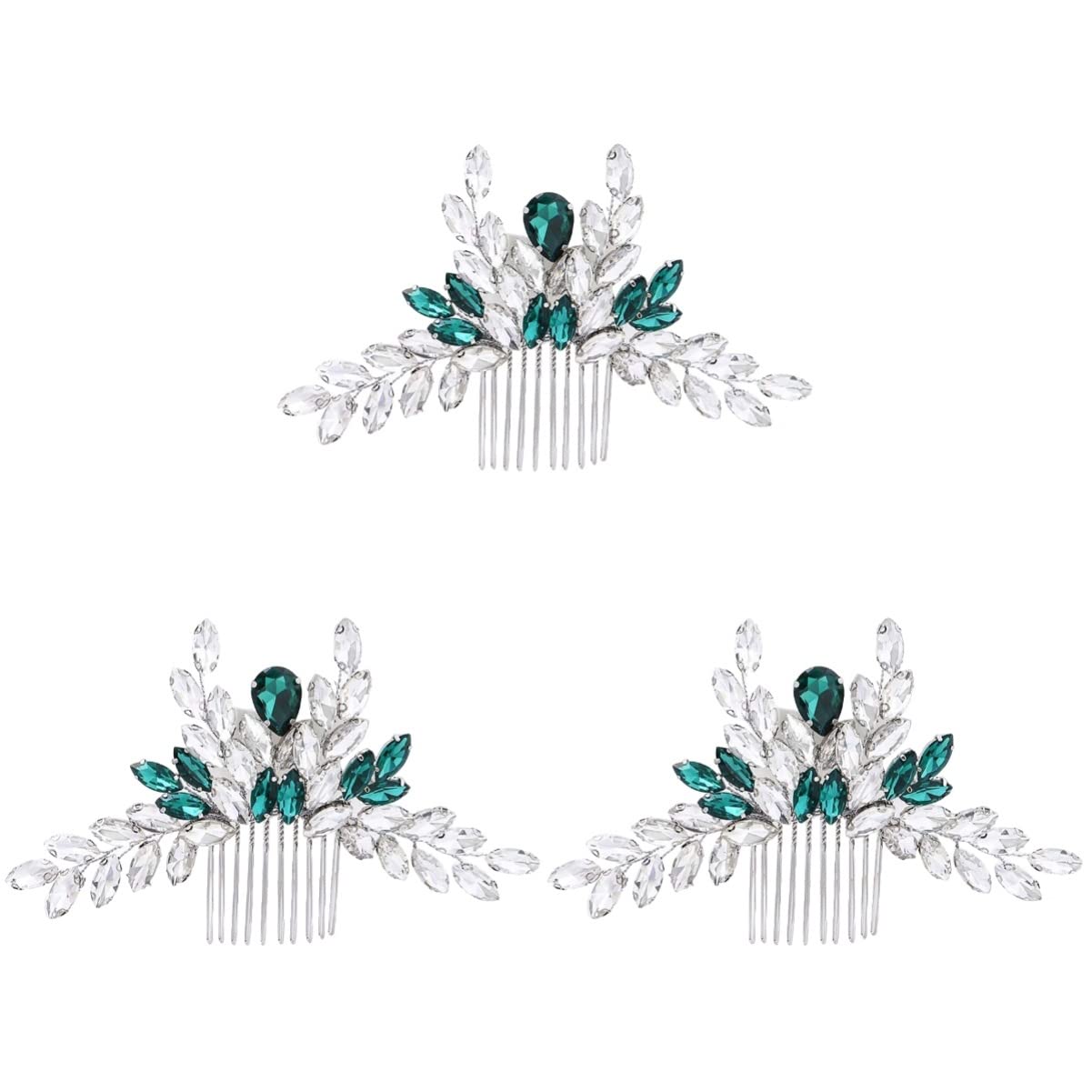 FRCOLOR 3 Piezas peine de novia peineta de boda de boda Decoración de inserción de cabello lateral para el cabello de la novia ta con diamantes de imitación pedrería
