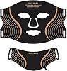 Lanveza Skin LED Light Therapy Mask LED Neck Mask Seven Modes Firming Collagen Skin Rejuvenation (Black+Neck Cover)