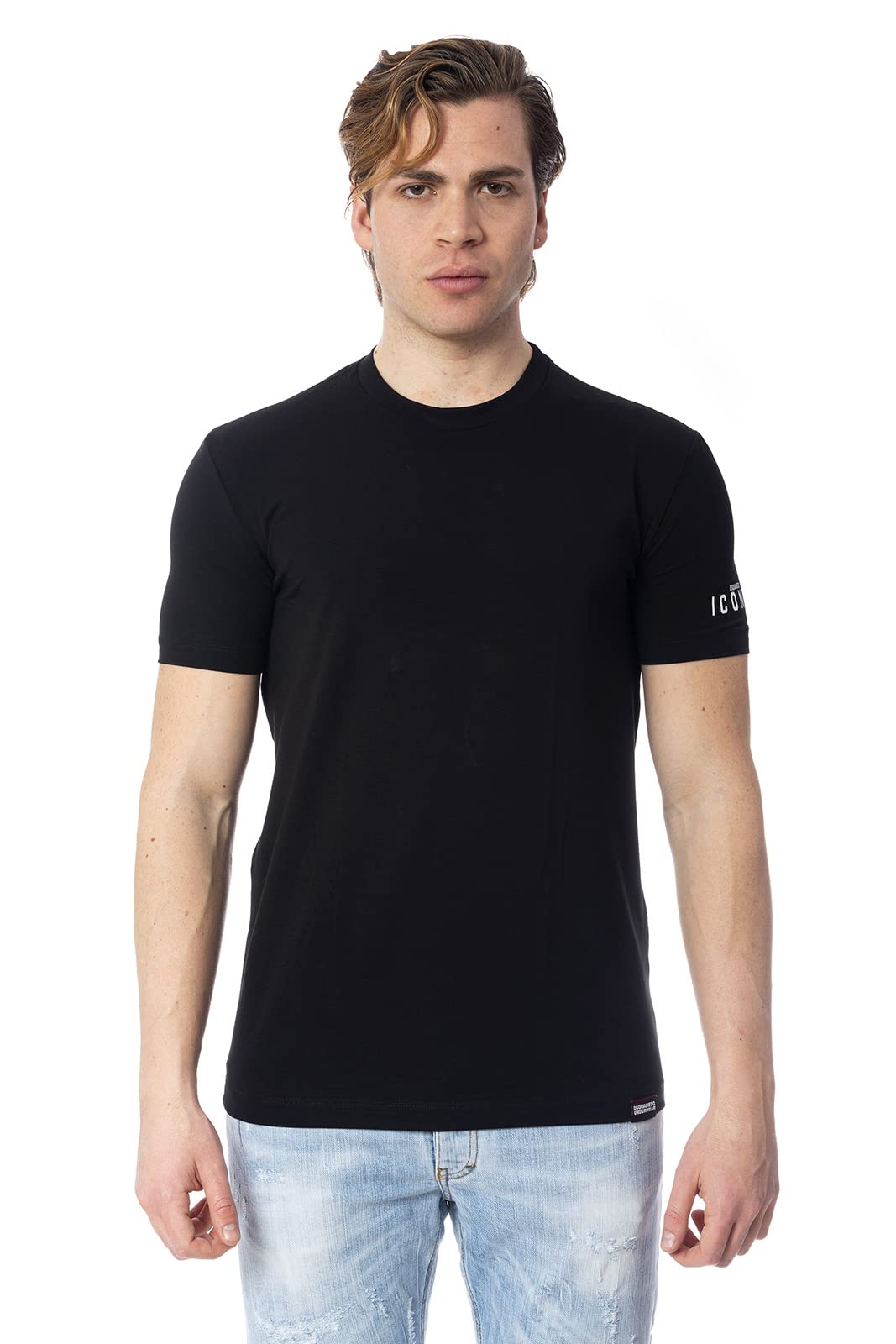 DSQUARED2 czarna koszulka białe logo - xxl, czarny, Czarny, XXL
