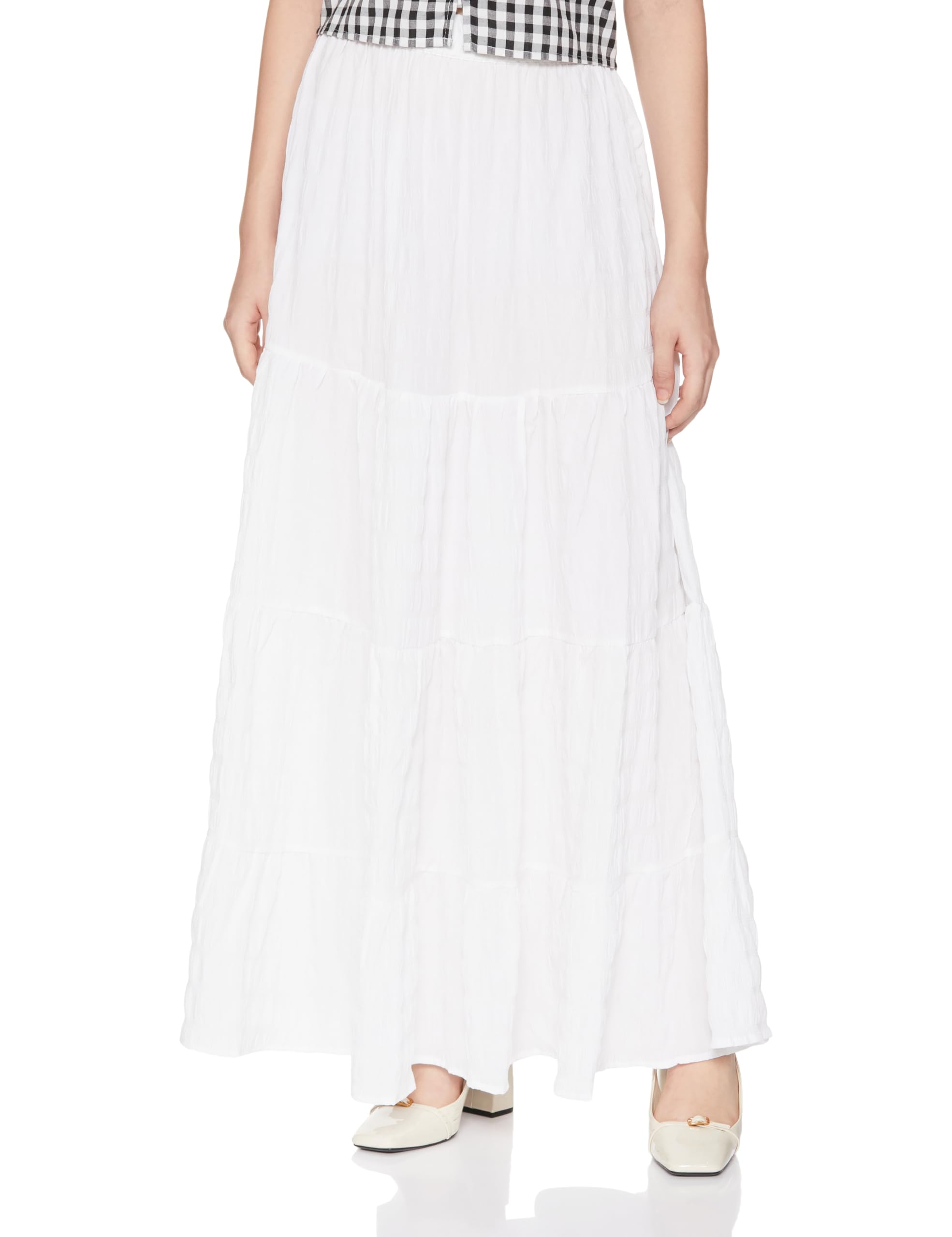 freehand by The Indian Garage Co Women Flared Casual Solid Elasticated Long Skirt-picture-31