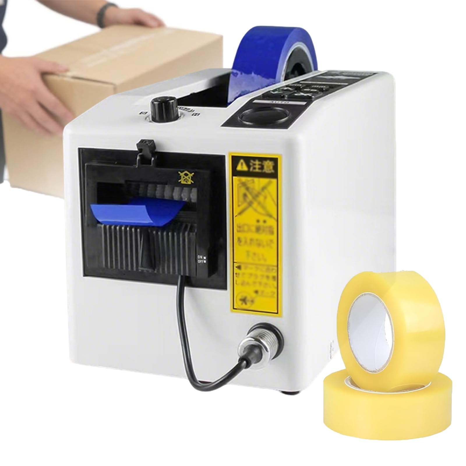 XCSCUK Electric Tape Dispenser, Automatic Adhesive Tapes Cutter, Adjustable Width 7-50mm, Length Range 20-999mm,for Labelling