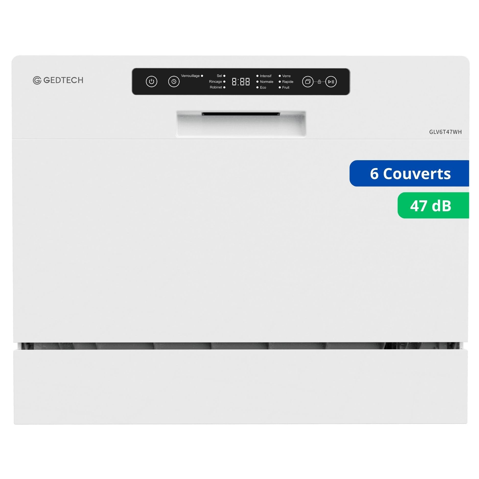 GEDTECH - Lave vaisselle Table Top GLV6T47WH - 6 couverts - 47 dB - Départ différé