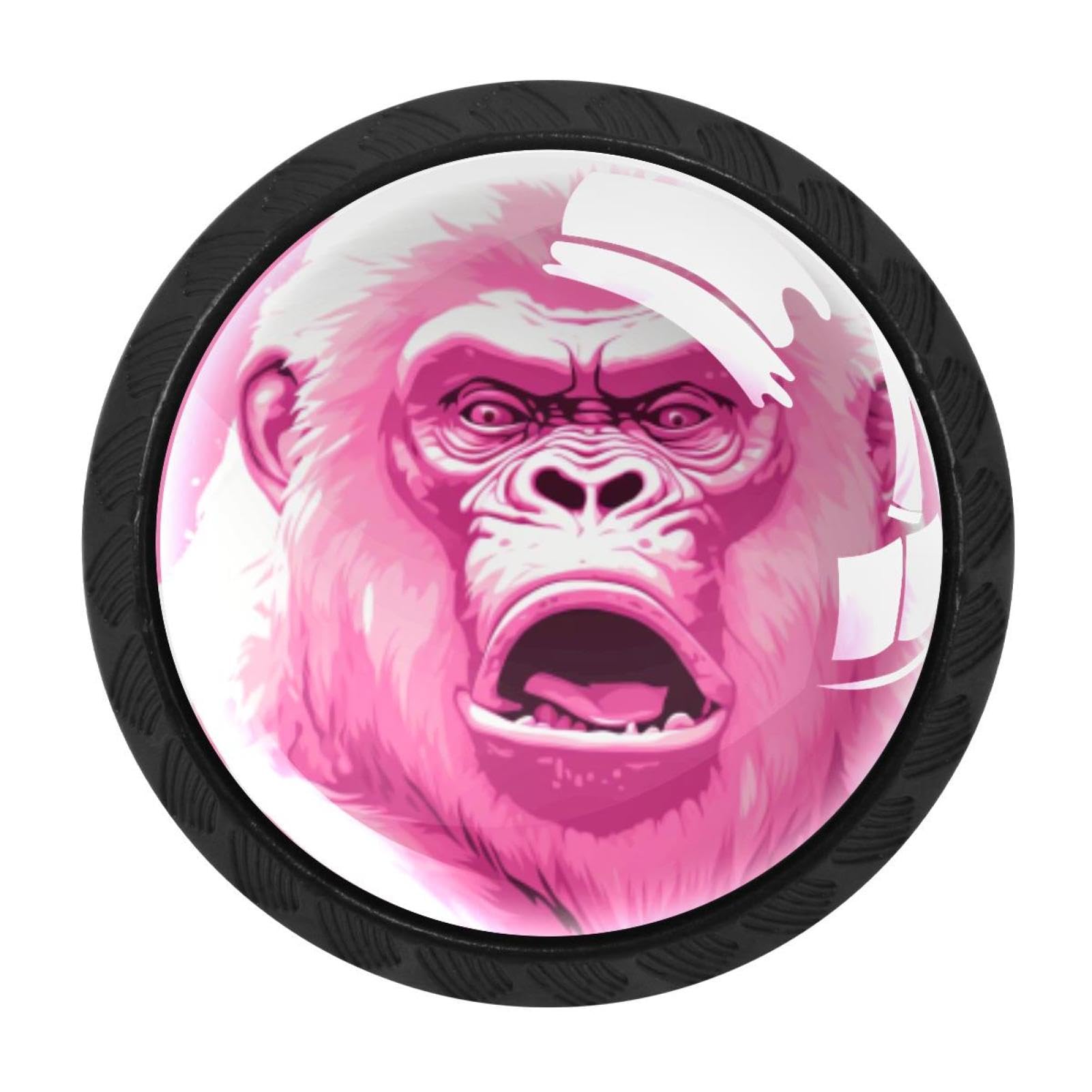 Chenzzzz Multicolored 02 4 Pack Pink Monkey Orangutan Drawer Knob Cabinet Hardware
