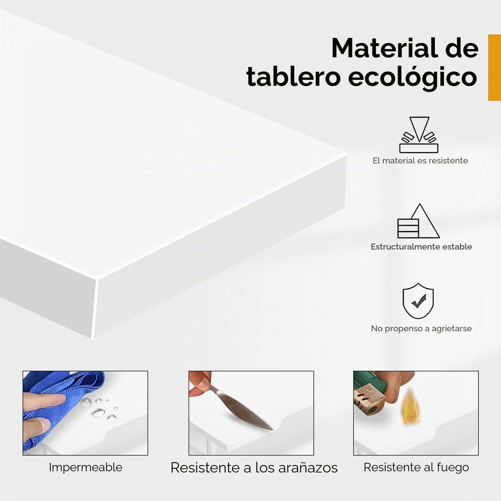 SogesHome Escritorio pequeño para Ordenador con 4 Ruedas, 2 de Ellas con Frenos, Mesa de Ordenador en Forma de Z con Bandeja para Teclado para casa y Oficina, 60 x 48 cm