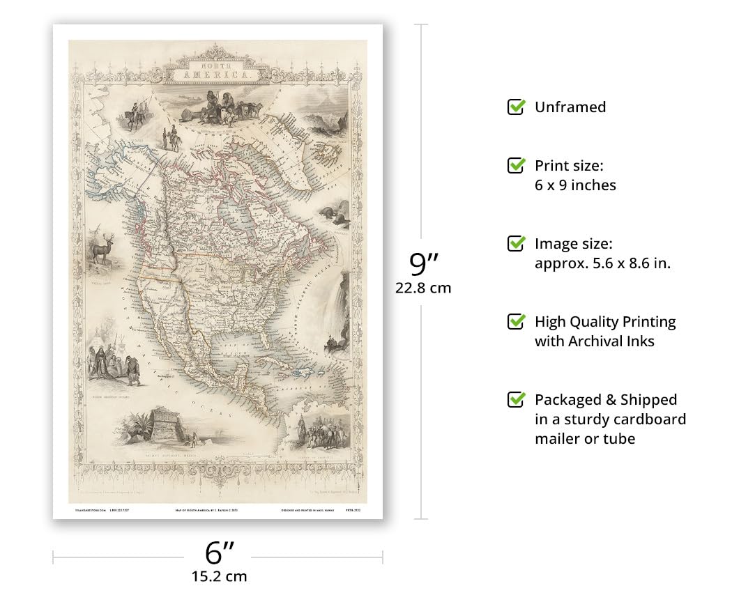 Amazon.com: Map of North America - Central America from Greenland