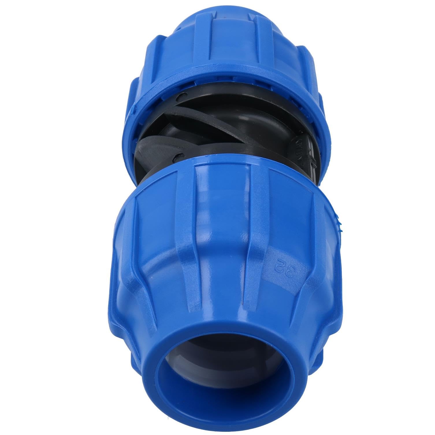 32 x 32mm MDPE Conector de acoplamiento de compresión de tubería recta 10PK