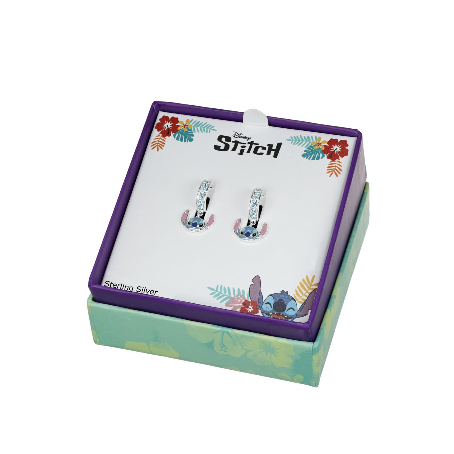 Orecchini a cerchio Disney Stitch in Argento per Bambine, misura unica, Gioielli Disney