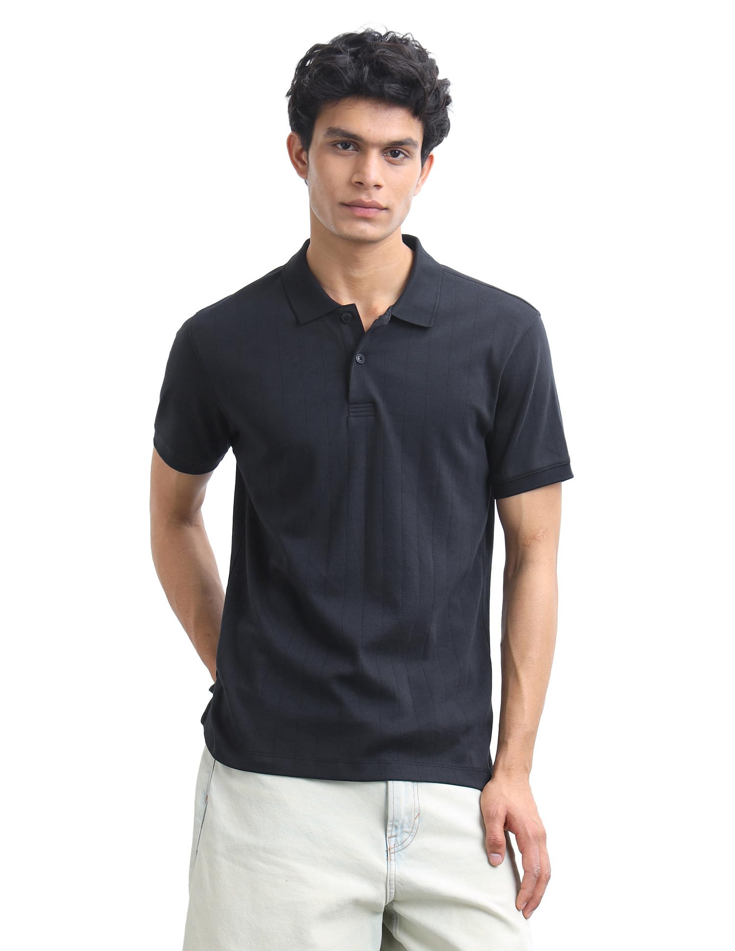 flying machine Men's Regular Fit Polo T-Shirt | Self-Design Pattern-picture-39