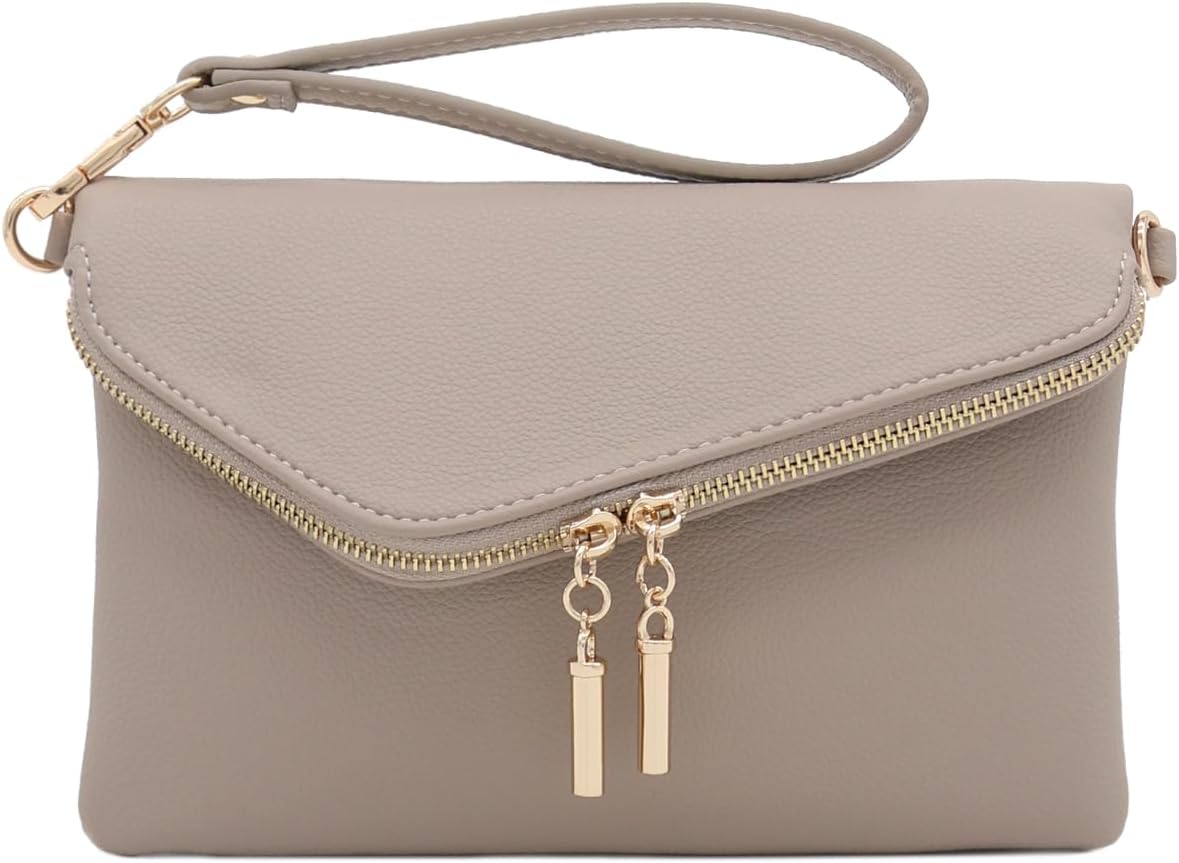 FashionPuzzle Envelope Wristlet Clutch Crossbody Bag with Chain Strap - Image 4