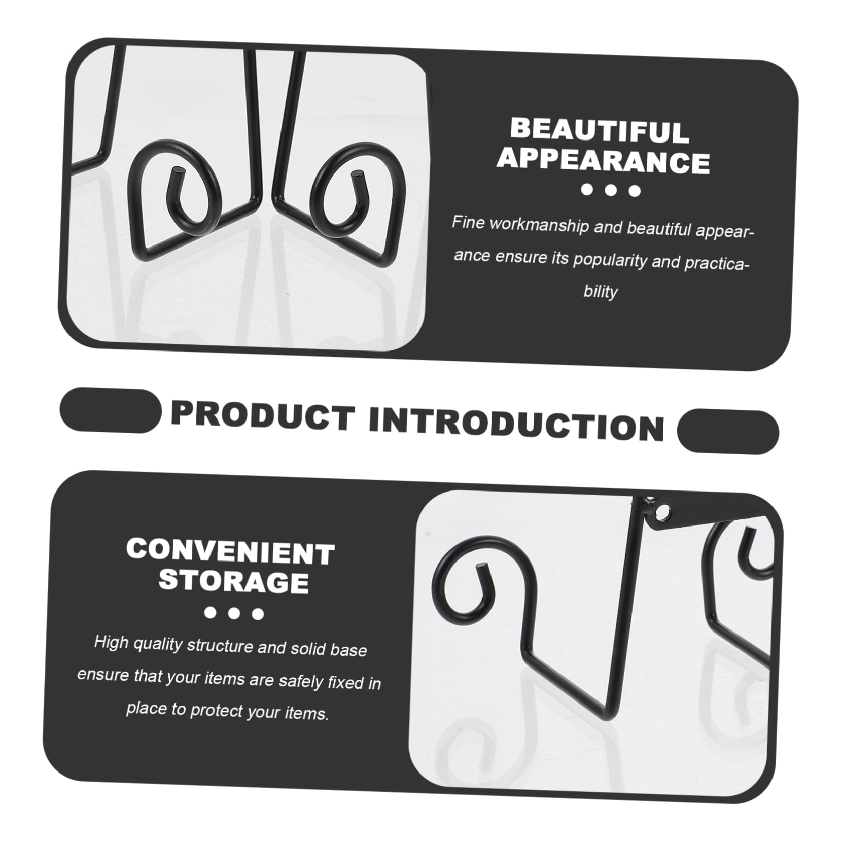 HOODANCOS 4pcs Ceramic Plate Display Stand Rustic Dish Holder Dinner Plate Rack Decorative Home Decor Iron Stand