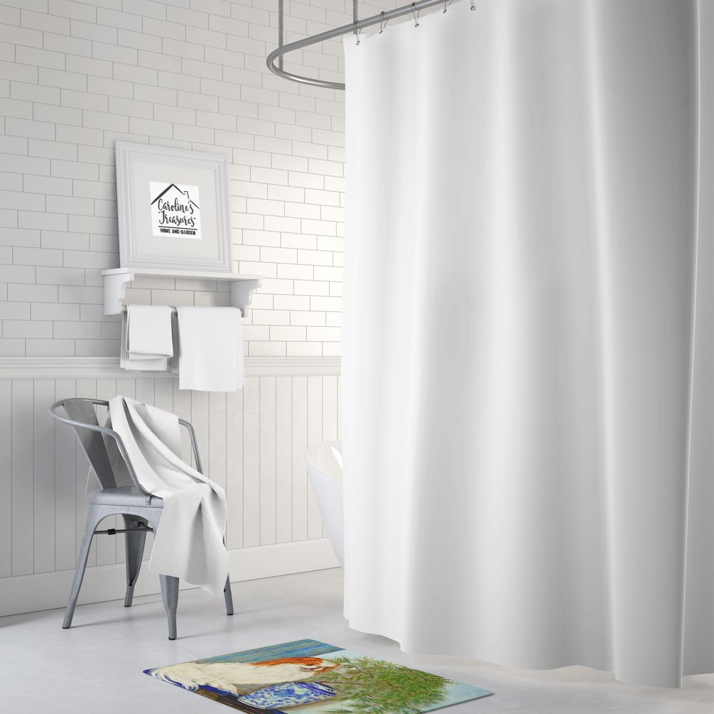 Caroline's Treasures MH1048RUG Japanese Chin Ming Vase Machine Washable Memory Foam Mat, Bathroom Rug, Non-Slip Bath Mat, Durable Thick Washable Rugs for Kitchen, Bathroom Quick Dry, Decorative Artwor