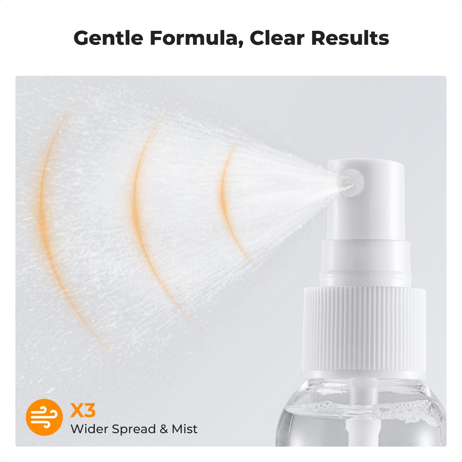 K&F CONCEPT Kit de Nettoyant pour Lunettes de Vue, Objectif Photo, Écran, Caméra, TV, Smartphones, Nettoyage en Douceur sans Alcool - Chiffon Microfibre 15x15cm + 40x40cm + Spray Nettoyants 60 ML