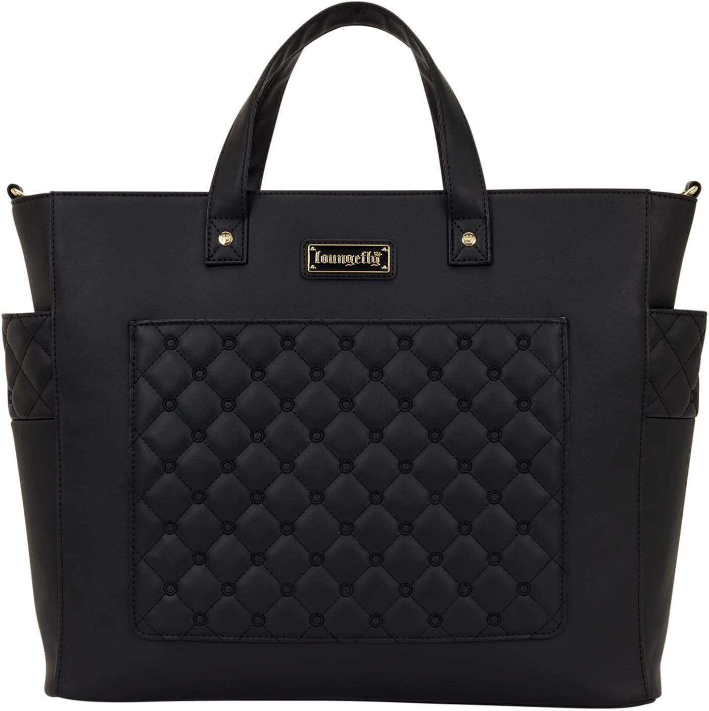 Loungefly The Mo Black Convertible Backpack and Tote Crossbody Pin Trader Bag