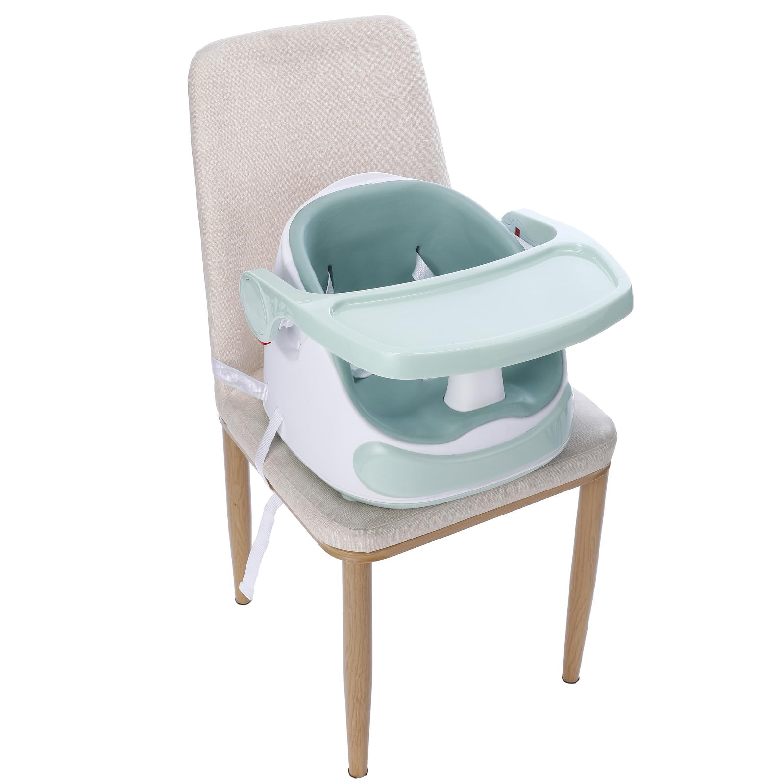Kindersitzerhöhung,Baby Booster Sitz mit Extra-Großem Tablett, Sicherer & Leichter Tischsitz für Kinder, Baby Sitzhilfe, Einfach zu Reinigen, Weiß (40x47x30 cm)