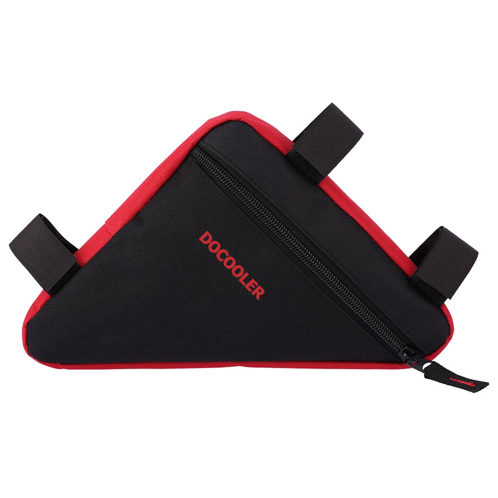 Docooler - Bolsa triangular para bicicleta, de tejido Oxford, 18 x 18 x 4 cm, para sillín de bicicleta, rojo
