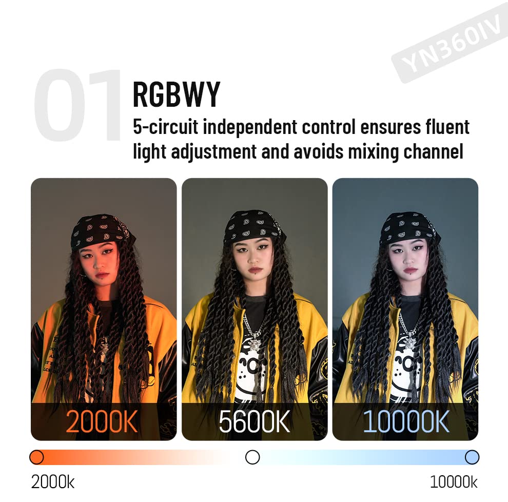 Image of YONGNUO YN360 IV Ice Light, LED Video Light Wand Stick Photography Light, RGB Full Color 24W 256 Channels Adjustable 2000-10000K, 31 Lighting Effect for for Studio Photo YouTube Video Photography