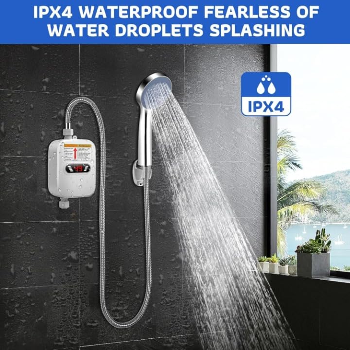 Image of Drumstone 𝟭𝟱 𝗬𝗘𝗔𝗥𝗦 𝗪𝗔𝗥𝗥𝗔𝗡𝗧𝗬 Mini Instant Water Heater, Electric Hot Water Heater, Mini Tankless Water Heater with Temperature Display for Bathroom and Kitchen.
