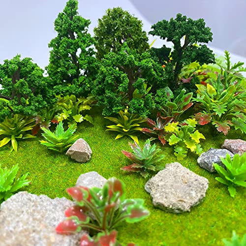Image of 88pcs Model Trees Mixed Miniature Plants Model Train Scenery Architecture Trees Fairy Garden Trees Wargame Trees Model for Diorama DIY Craft Scenery Landscape Natural Green
