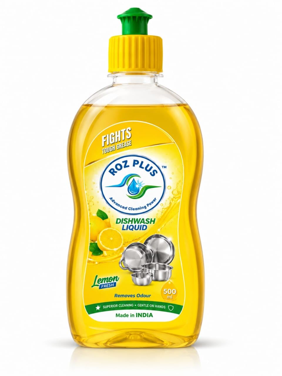 Dishwash Liquid Lemon 500ml | Powerful Grease & Oil Remover | Tough on Stains, Gentle on Hands | Fresh Lemon Fragrance | Suitable for Utensils, Crockery & Kitchenware (D500ml, 500ml)-image-13